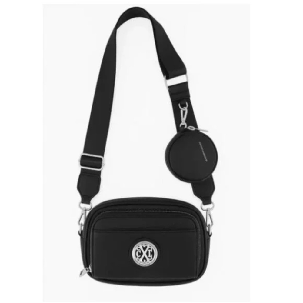 NWT CXL by Christian Lacroix Black Eve Camera Bag Crossbody w/ Mini Pouch